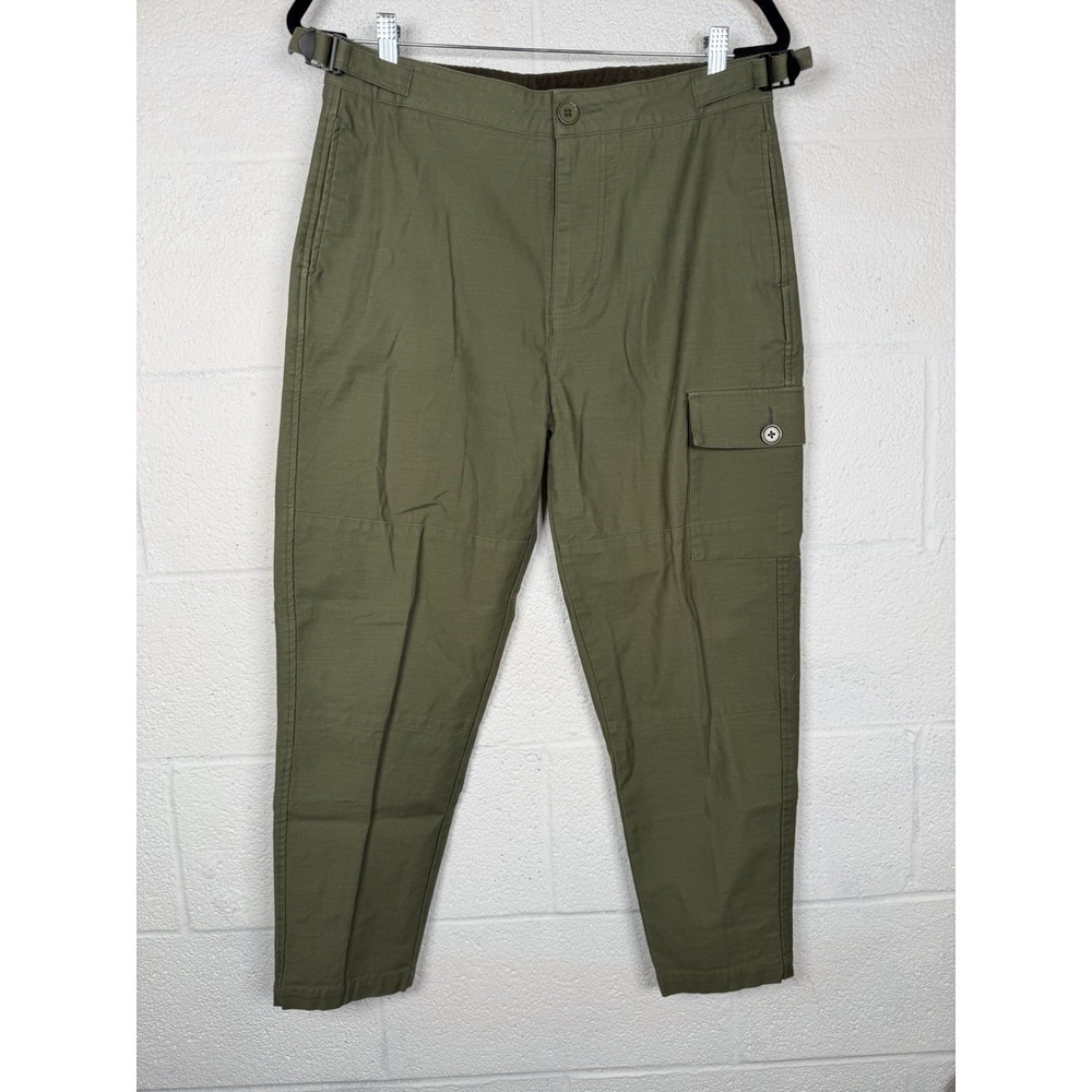 Baldwin Cargo Pants Size 30 Olive Green Military Utility Side Tab Straight Leg